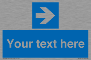 MA7915: Custom Directional signage blue right arrow