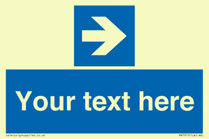 MA7915: Custom Directional signage blue right arrow