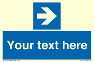 MA7915: Custom Directional signage blue right arrow