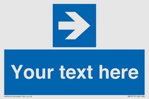 MA7915: Custom Directional signage blue right arrow