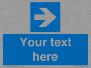 MA7915: Custom Directional signage blue right arrow