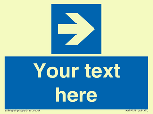 MA7915: Custom Directional signage blue right arrow