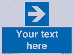 MA7915: Custom Directional signage blue right arrow