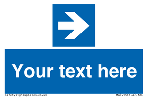 MA7915: Custom Directional signage blue right arrow