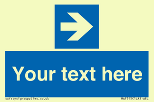 MA7915: Custom Directional signage blue right arrow