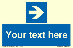 MA7915: Custom Directional signage blue right arrow