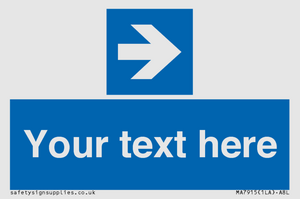 MA7915: Custom Directional signage blue right arrow