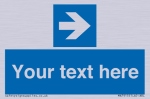 MA7915: Custom Directional signage blue right arrow