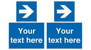 MA7915: Custom Directional signage blue right arrow
