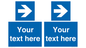 MA7915: Custom Directional signage blue right arrow