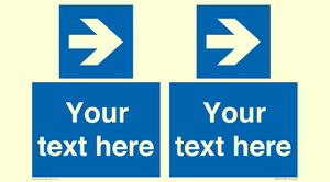 MA7915: Custom Directional signage blue right arrow