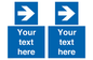 MA7915: Custom Directional signage blue right arrow
