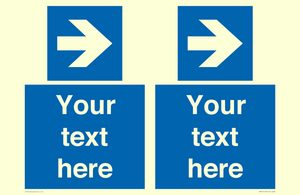 MA7915: Custom Directional signage blue right arrow