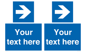 MA7915: Custom Directional signage blue right arrow