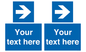 MA7915: Custom Directional signage blue right arrow