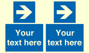MA7915: Custom Directional signage blue right arrow