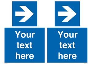 MA7915: Custom Directional signage blue right arrow