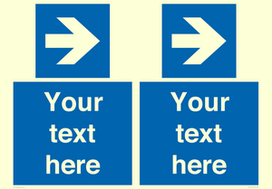 MA7915: Custom Directional signage blue right arrow