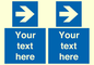 MA7915: Custom Directional signage blue right arrow