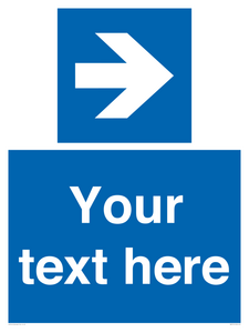 MA7915: Custom Directional signage blue right arrow