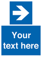 MA7915: Custom Directional signage blue right arrow
