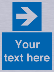 MA7915: Custom Directional signage blue right arrow