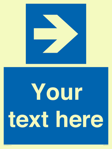 MA7915: Custom Directional signage blue right arrow