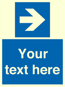 MA7915: Custom Directional signage blue right arrow