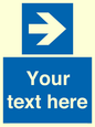MA7915: Custom Directional signage blue right arrow