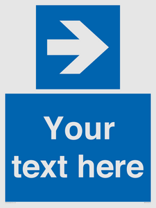MA7915: Custom Directional signage blue right arrow