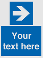 MA7915: Custom Directional signage blue right arrow