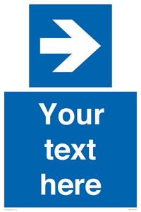 MA7915: Custom Directional signage blue right arrow