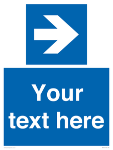 MA7915: Custom Directional signage blue right arrow