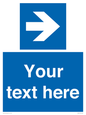 MA7915: Custom Directional signage blue right arrow