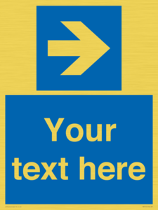 MA7915: Custom Directional signage blue right arrow