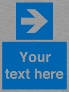 MA7915: Custom Directional signage blue right arrow