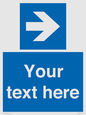 MA7915: Custom Directional signage blue right arrow