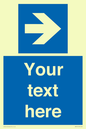 MA7915: Custom Directional signage blue right arrow