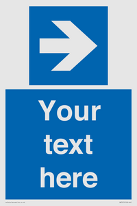 MA7915: Custom Directional signage blue right arrow