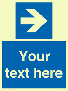 MA7915: Custom Directional signage blue right arrow