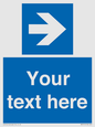 MA7915: Custom Directional signage blue right arrow