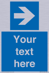 MA7915: Custom Directional signage blue right arrow