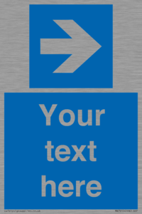 MA7915: Custom Directional signage blue right arrow