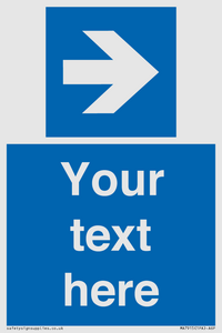 MA7915: Custom Directional signage blue right arrow