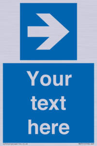 MA7915: Custom Directional signage blue right arrow