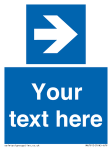 MA7915: Custom Directional signage blue right arrow