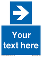 MA7915: Custom Directional signage blue right arrow