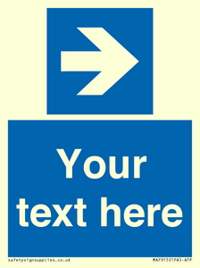 MA7915: Custom Directional signage blue right arrow