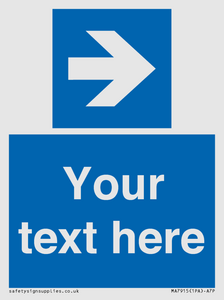 MA7915: Custom Directional signage blue right arrow