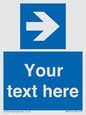 MA7915: Custom Directional signage blue right arrow
